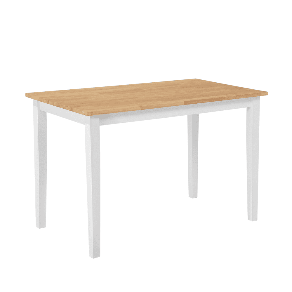 Beliani Biely drevený jedálenský stôl 114 x 68 cm GEORGIA
